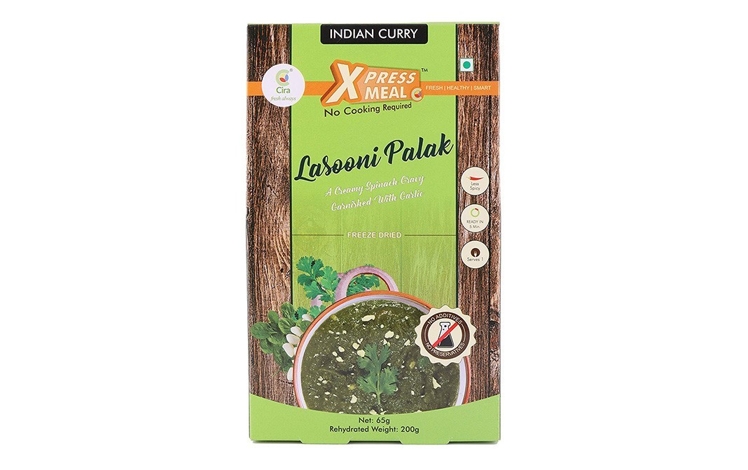 Cira Xpress Meal Lasooni Palak Indian Curry   Box  65 grams